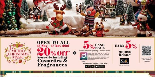 METRO Singapore Christmas Magic 20% Off Storewide Promotion 15-17 Nov 2019