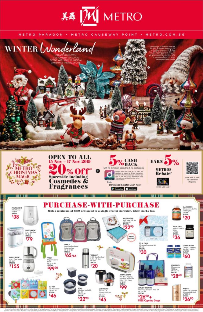 METRO Singapore Christmas Magic 20% Off Storewide Promotion 15-17 Nov 2019 | Why Not Deals