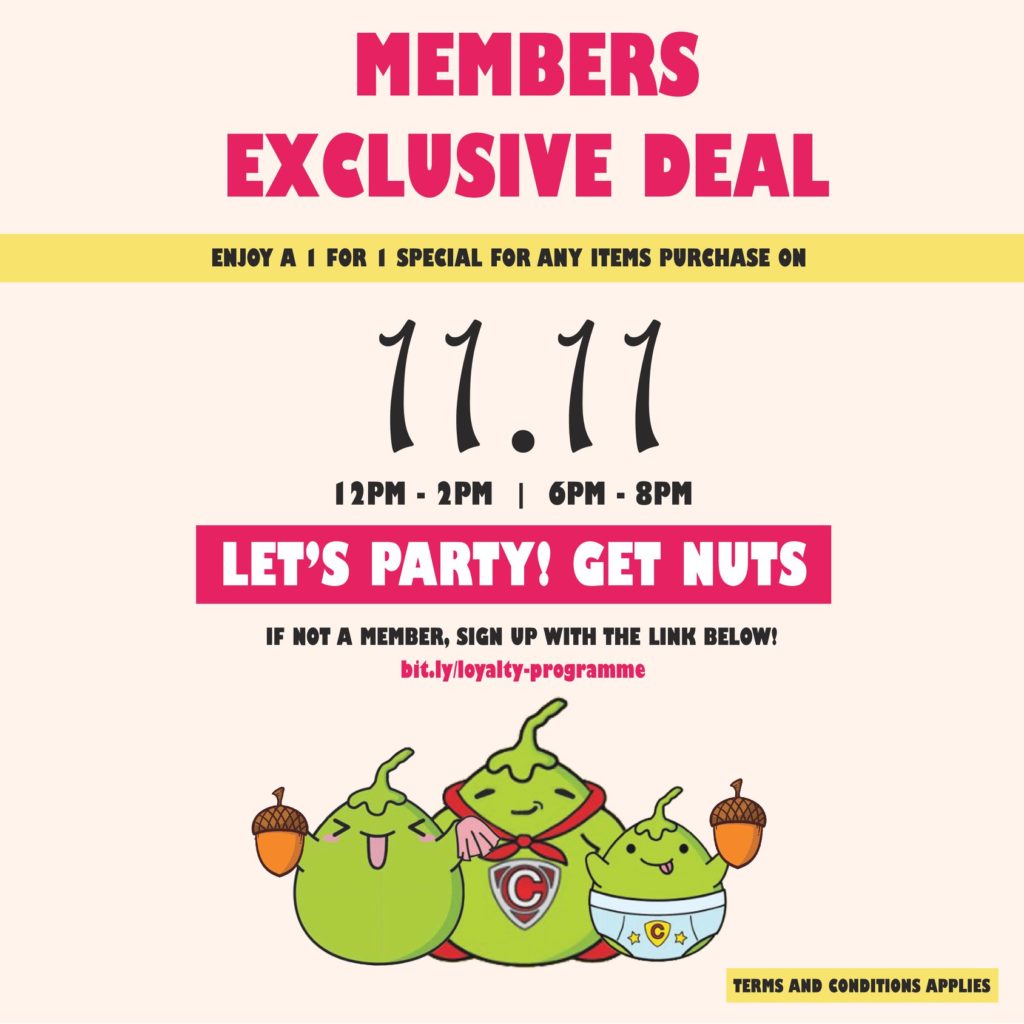 Mr Coconut Singapore Members Exclusive 11.11 1-for-1 Promotion 11 Nov 2019 | Why Not Deals