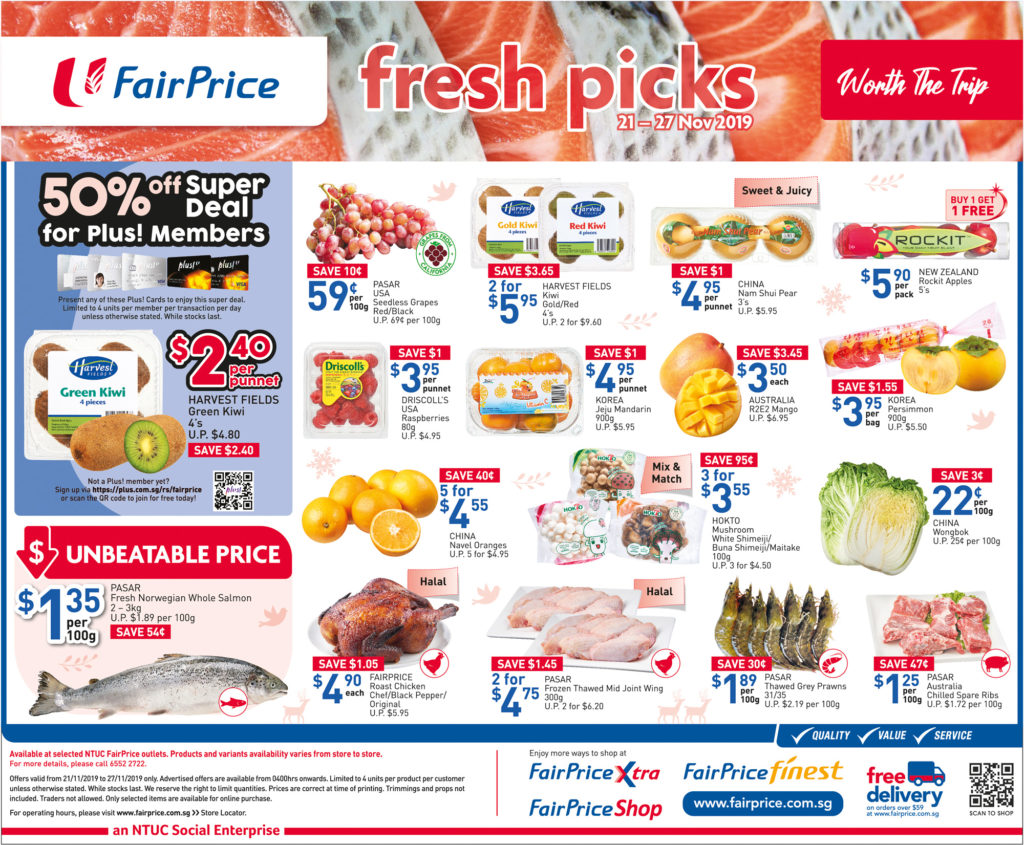 NTUC FairPrice Singapore Your Weekly Saver Promotion 21-27 Nov 2019 | Why Not Deals 4