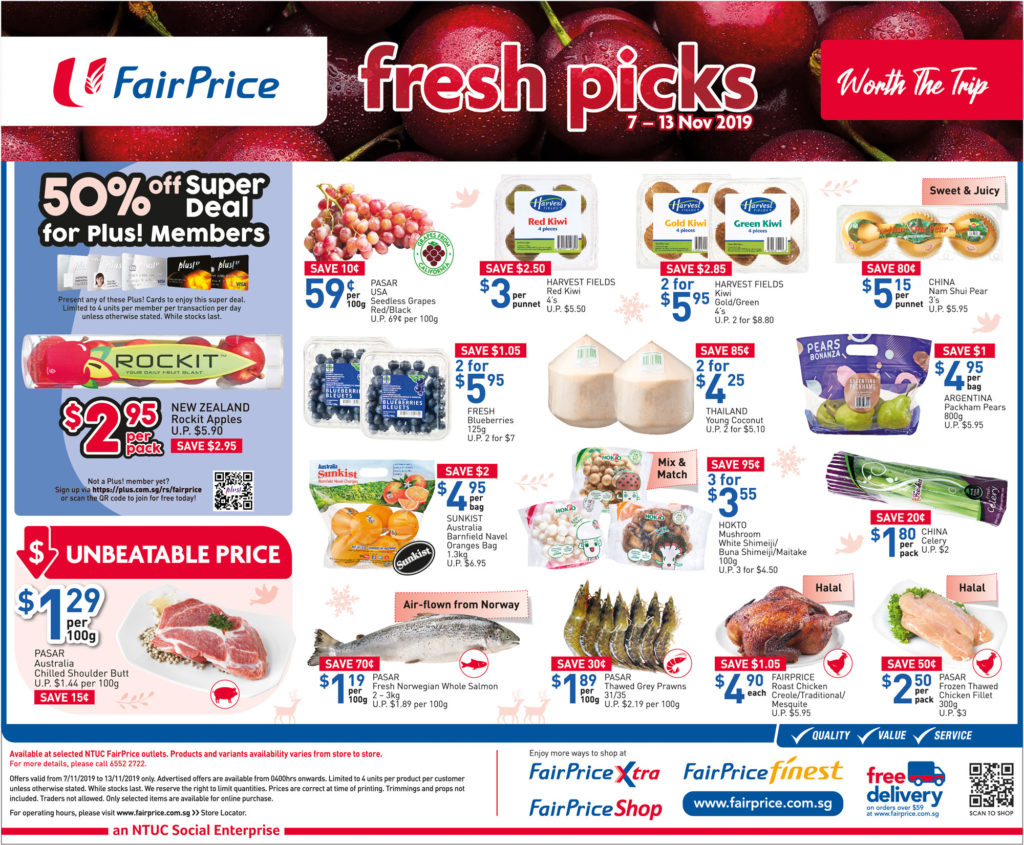 NTUC FairPrice Singapore Your Weekly Saver Promotions 7-13 Nov 2019 | Why Not Deals