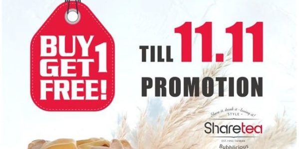 Sharetea Singapore Woodlands Exclusive 1-for-1 Promotion ends 11 Nov 2019