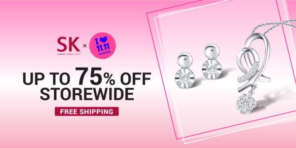 SK Jewellery x Lazada Singapore 11.11 75% Off Storewide Promotion 1-11 Nov 2019