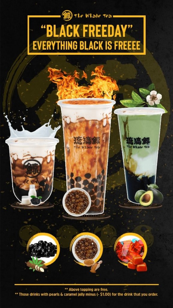 The Whale Tea SG Black Friday FREE Toppings Promotion only on 29 Nov 2019 | Why Not Deals