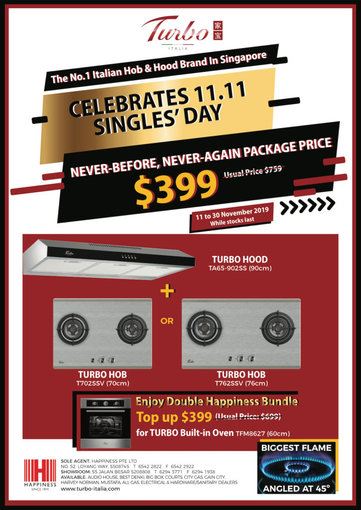 TURBO Singapore Singles' Day 11.11 First-Ever Nationwide Sales Promotion 11-30 Nov 2019 | Why Not Deals