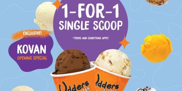 Udders Ice Cream Singapore 1-for-1 Single Scoops Opening Special Promotion 21 Nov – 15 Dec 2019