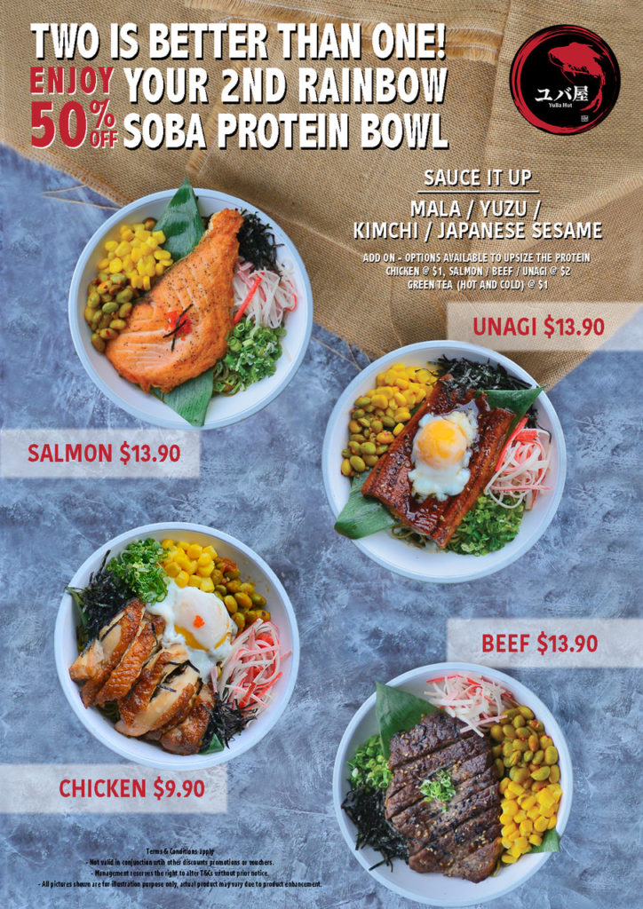 Yuba Hut Singapore Rainbow Soba Protein Bowl Launch 50% Off Promotion 17-23 Nov 2019 | Why Not Deals
