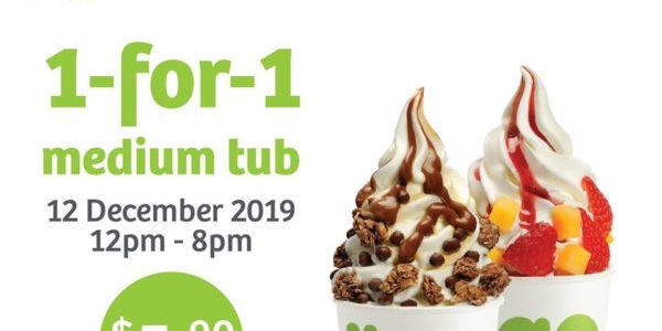 llaollao SG 1-for-1 Medium Tubs 12/12 Promotion only on 12 Dec 2019