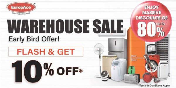 EuropAce SG Warehouse Sale Up to 80% Off Promotion 6-8 Dec 2019