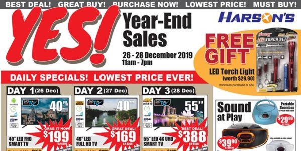 Harson’s Singapore Warehouse Boxing Day Sales 26-28 Dec 2019