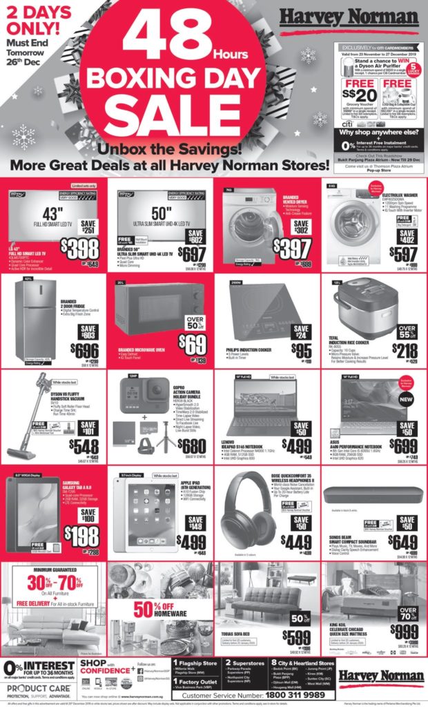 Harvey Norman SG 48 Hours Boxing Day Sale ends 26 Dec 2019 | Why Not Deals 1