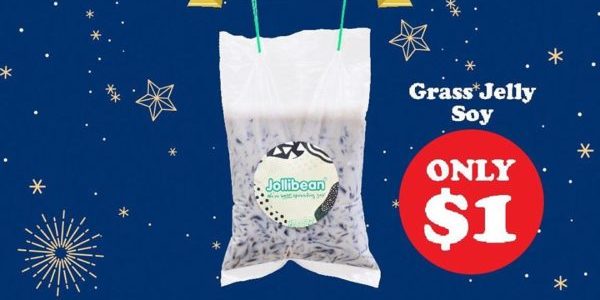 Jollibean SG $1 Grass Jelly Soy Drink only on 31 Dec 2019