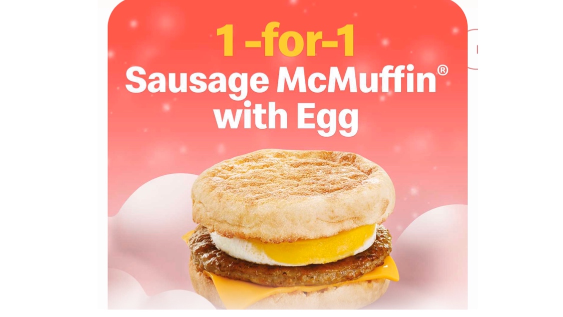 McDonald’s SG 1-for-1 Sausage McMuffin with Egg Promotion 11-13 Dec 2019