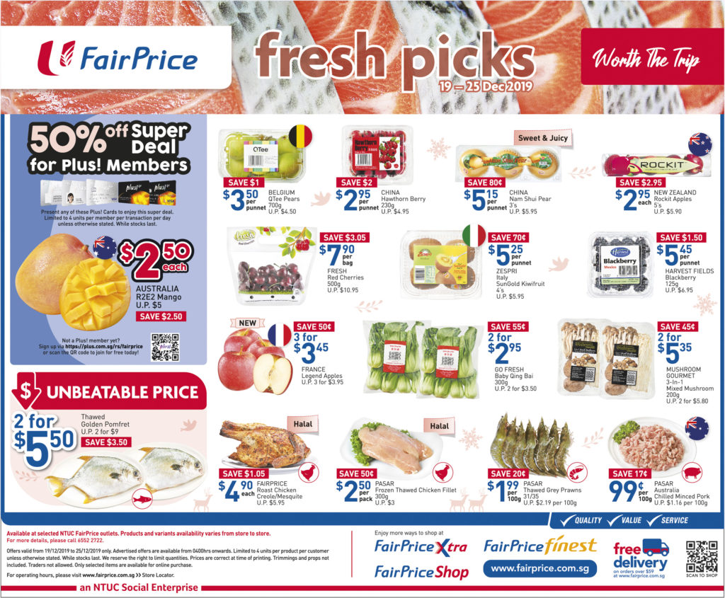 NTUC FairPrice SG Your Weekly Saver Promotions 19-25 Dec 2019 | Why Not Deals