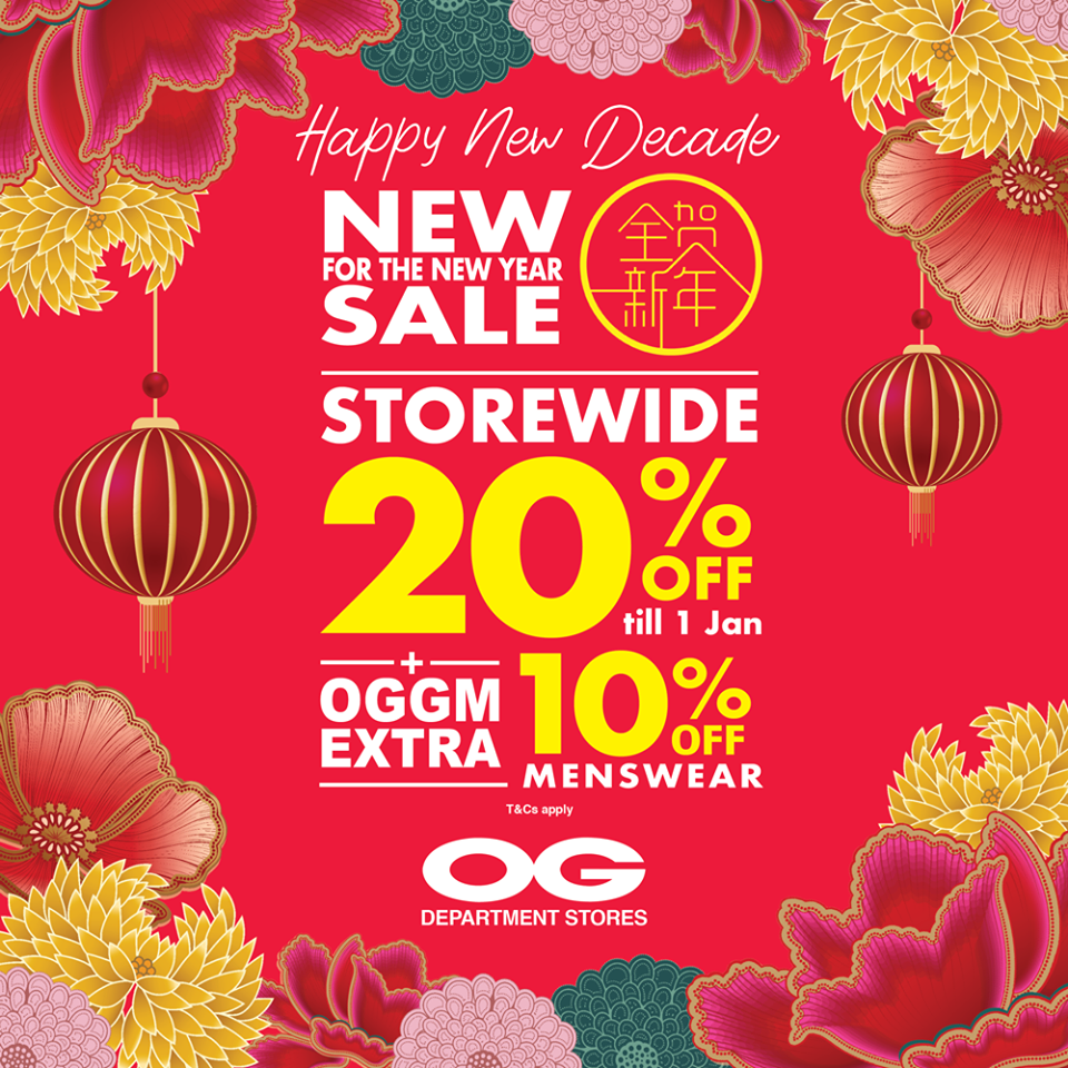 OG Singapore 20% Off Storewide New Year Sale ends 1 Jan 2020 | Why Not Deals