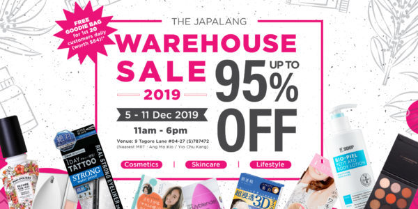 The Japalang Warehouse Sale SG is back with Up to 95% Off Promotion 5-11 Dec 2019