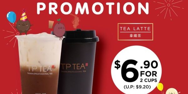 TP Tea SG $6.90 for 2 Cups of Tea Latte Boxing Day Special ends 2 Jan 2020