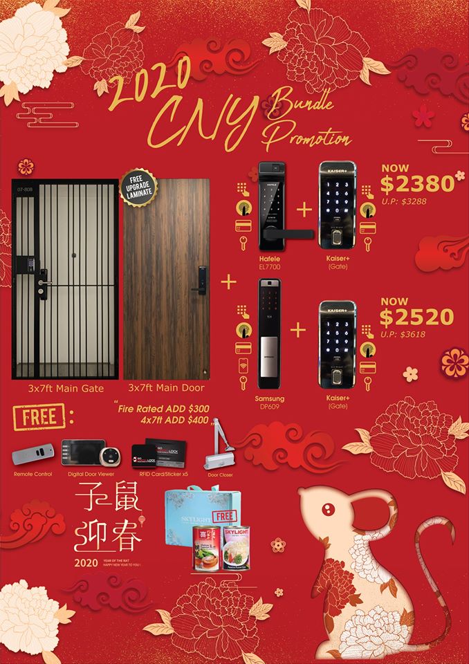 CNY Bundle (Door + Gate + Digital Lock) Promotion Sale Singapore 2020 | Why Not Deals