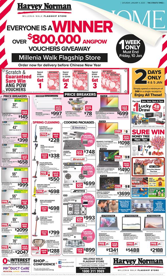 Harvey Norman SG $800,000 Ang Pow Vouchers Giveaway ends 10 Jan 2020 | Why Not Deals