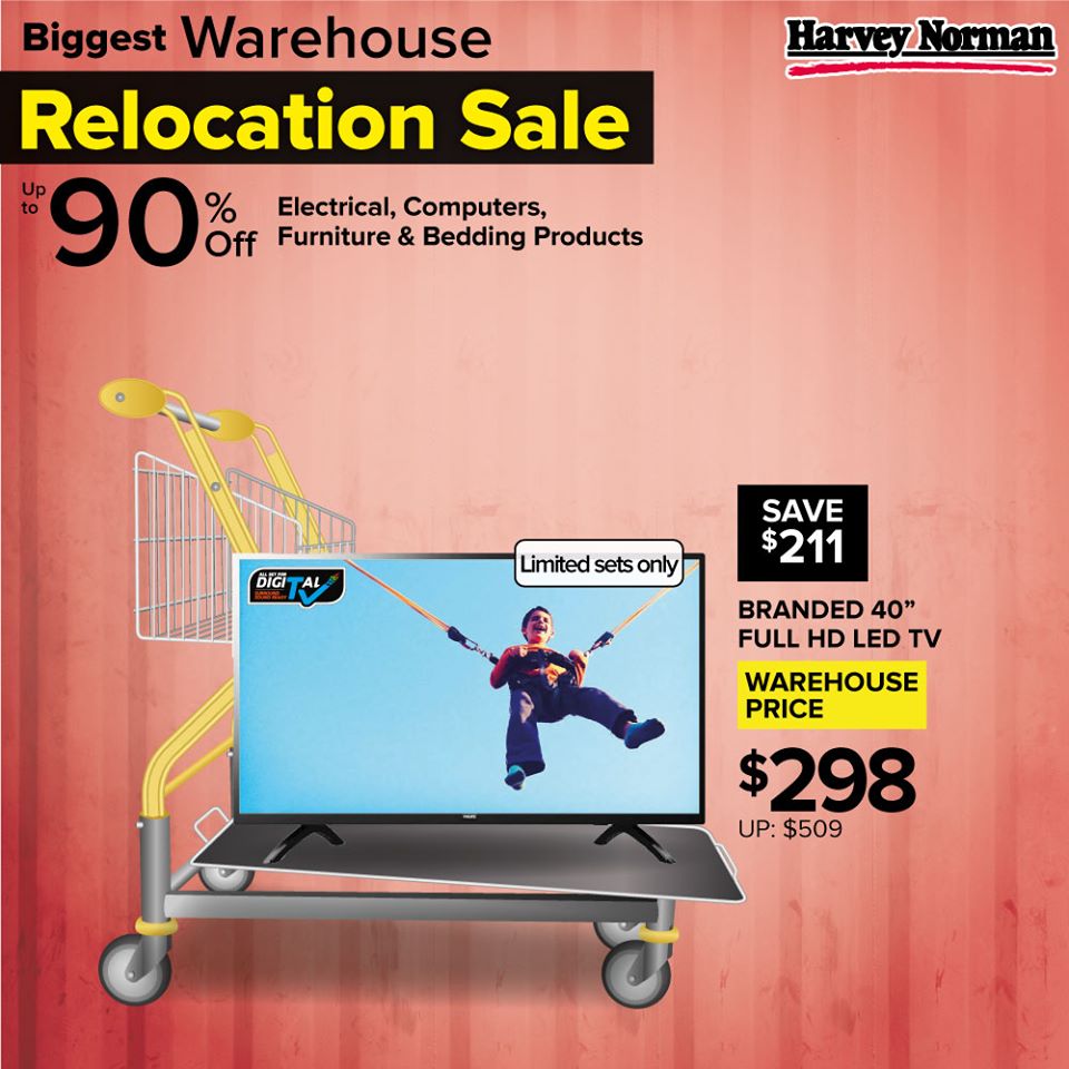 Harvey Norman SG Warehouse Relocation Sale Up to 90% Off 10-12 Jan 2020 | Why Not Deals