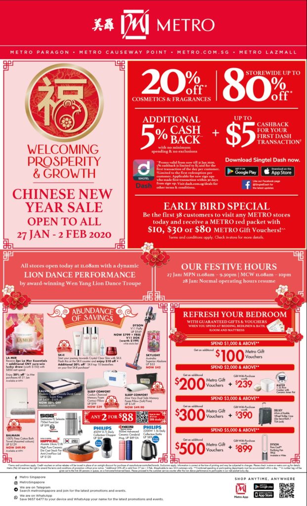 METRO SG Chinese New Year Sale Up to 80% Off Storewide | Why Not Deals