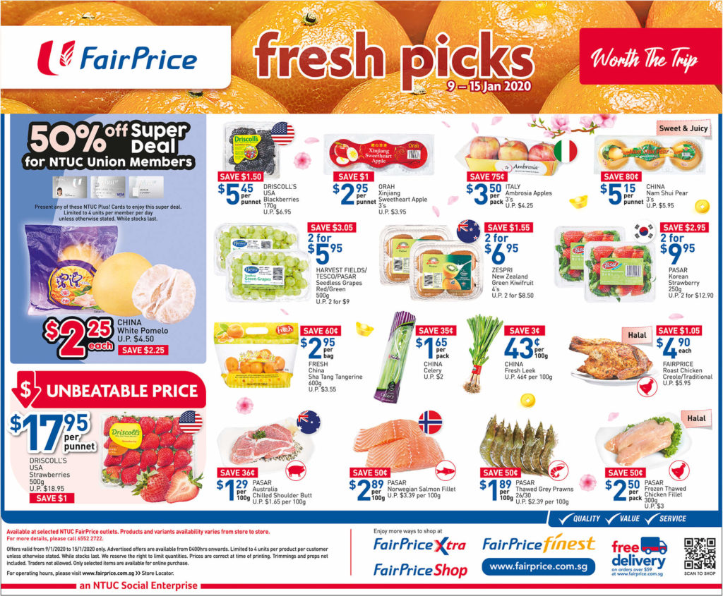 NTUC FairPrice SG Your Weekly Saver Promotions 9-15 Jan 2020 | Why Not Deals