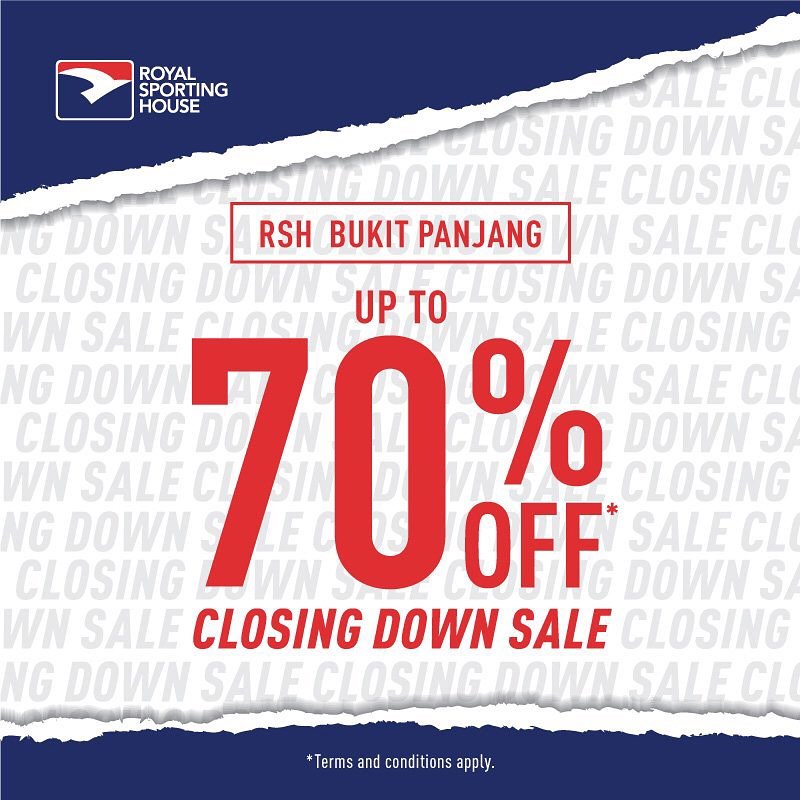 Royal Sporting House SG Bukit Panjang Store Moving Out Sale Up to 70% Off ends 18 Feb 2020 | Why Not Deals