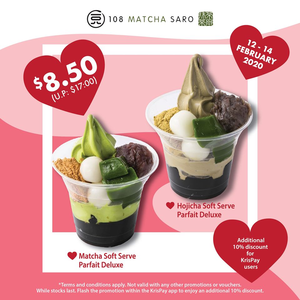 108 Matcha Saro SG 1-for-1 Soft-Serve Parfait Deluxe 12-14 Feb 2020 | Why Not Deals