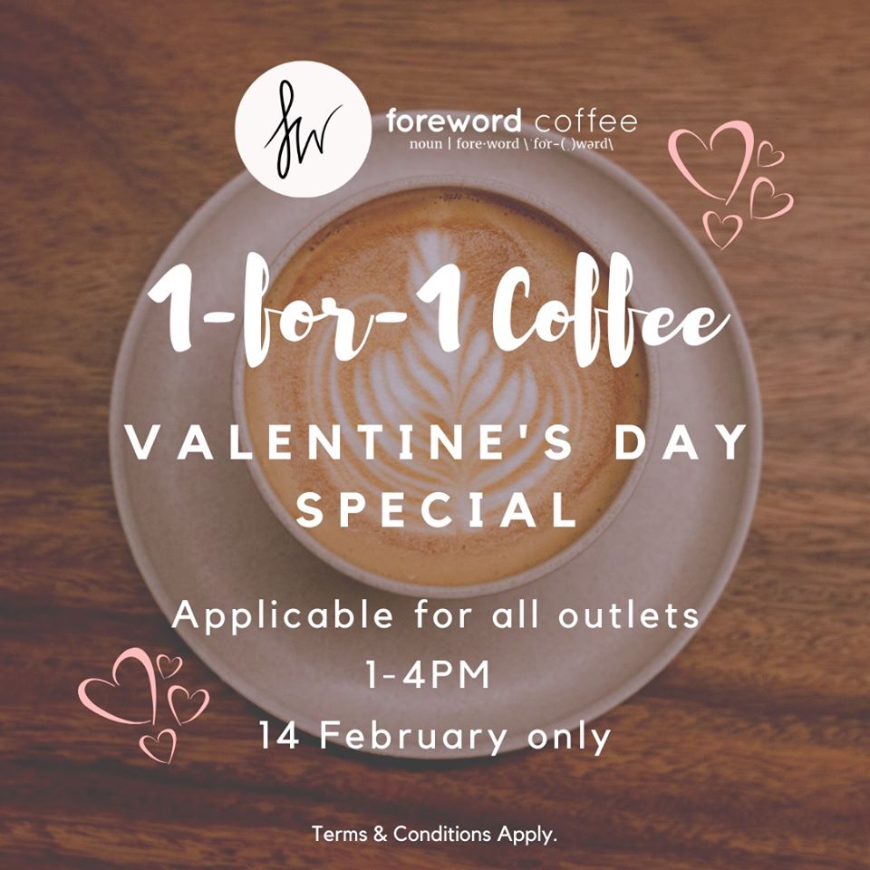 Foreword Coffee SG Valentine's Day 1-for-1 Coffee Promotion | Why Not Deals