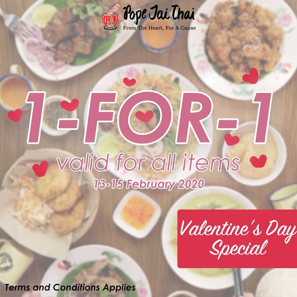 Pope Jai Thai SG Valentine's Day 1-for-1 Promotion 13-15 Feb 2020 | Why Not Deals