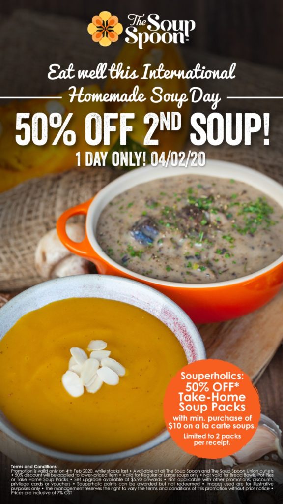 The Soup Spoon SG 50% Off 2nd Soup Promotion 4 Feb 2020 | Why Not Deals