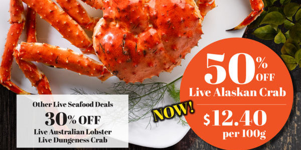 Enjoy 50% OFF on Live Alaskan Crab and More at JUMBO Seafood