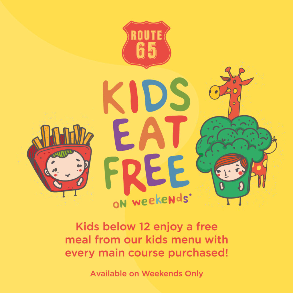 Enjoy attractive promotions such as 1-for-1 Mains at Route 65 Bar + Kitchen | Why Not Deals 1