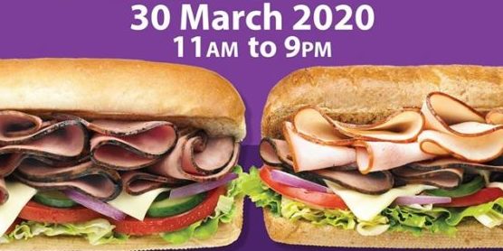 Subway Singapore Buy One Get One FREE Promotion