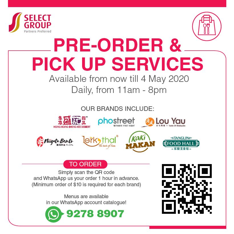 Select Group's New Pre-order & Pick Up Services via WhatsApp Messenger | Why Not Deals