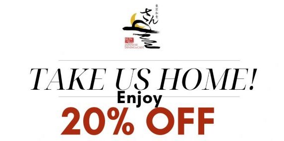 Enjoy 20% OFF at SUN with MOON via Delivery and Takeaways