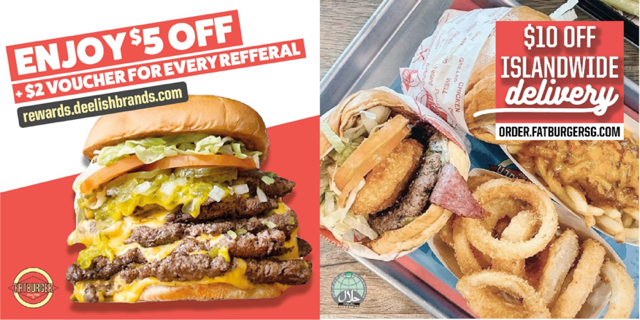 Get a FREE $5 from Fatburger, UNLIMITED $2 & $10 OFF Islandwide Delivery! | Why Not Deals