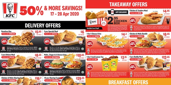 KFC Singapore Enjoy 50% & More Saving!!
