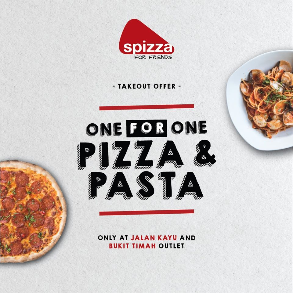 Spizza SG Weekday Take Out Special 1-for-1 All Pizzas & Pasta Promotion | Why Not Deals