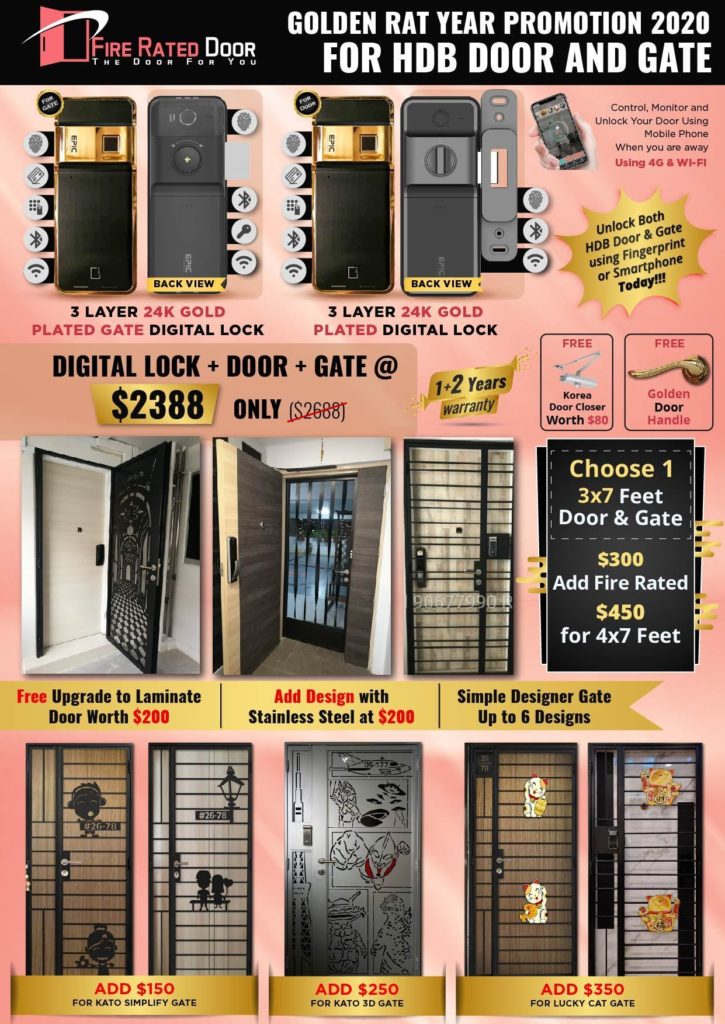 HDB full solid laminated maindoor at $599 with installation Call 96177025 | Why Not Deals 5