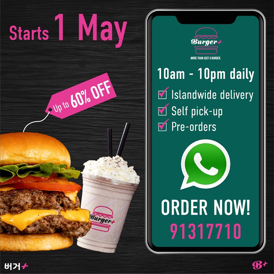 Burger+ SG Up to 60% Off Korean Burger Bar with Islandwide Delivery | Why Not Deals