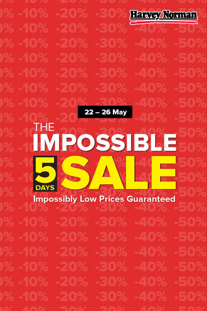 Harvey Norman Singapore 5 Days Impossible Sale Up to 60% Off Promotion | Why Not Deals 6