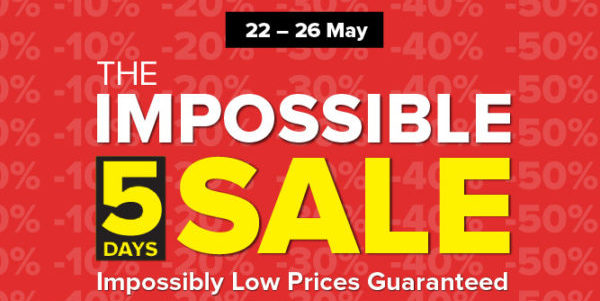 Harvey Norman Singapore 5 Days Impossible Sale Up to 60% Off Promotion