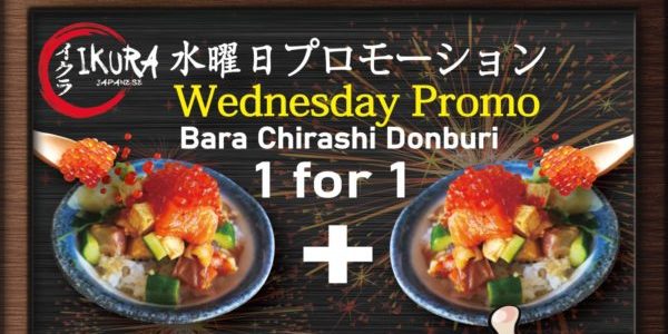 IKURA Japanese – East Village Wednesday 1-for-1 BARA CHIRASHI DON at $15