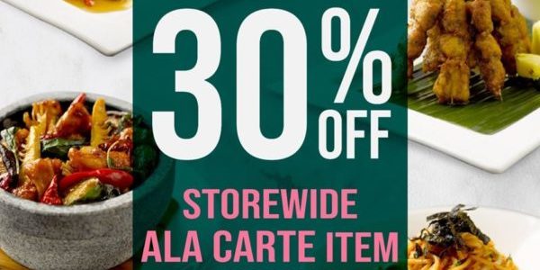 Lotus Vegetarian Singapore 30% Off Storewide Ala Carte Takeaways Promotion