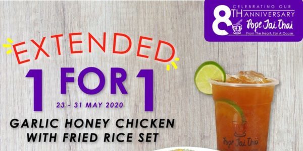 Pope Jai Thai Singapore 1-for-1 Promotion Extended to 31 May 2020