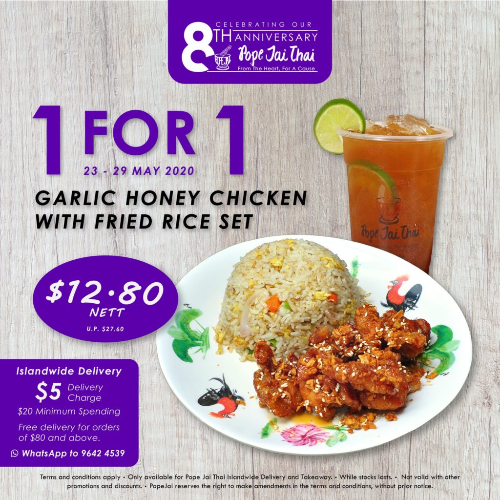 Pope Jai Thai Singapore 1-for-1 Special Menu 23-29 May 2020 | Why Not Deals