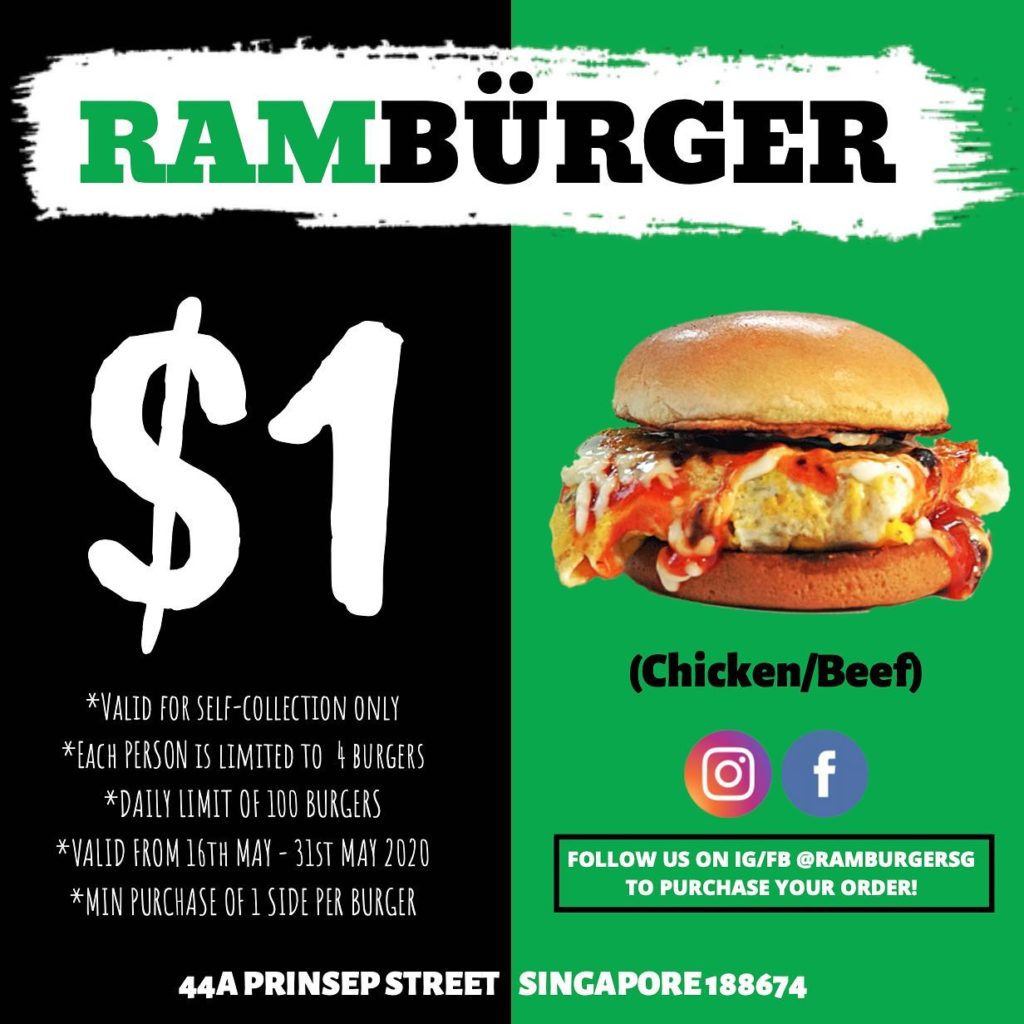 Ramburger Singapore $1 Chicken/Beef Rambürger Promotion | Why Not Deals
