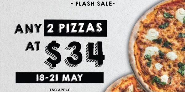 Spizza Singapore 2 Large Pizzas at $34 Delivery Flash Sale