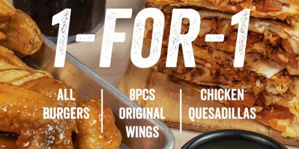 Wing Zone Singapore is having a 1-for-1 Promotion ending 31 May 2020
